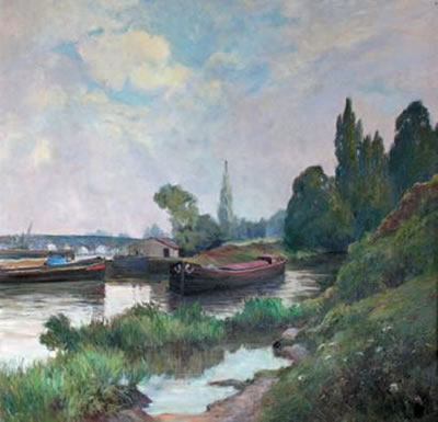 Péniche sur la Marne près de Créteil