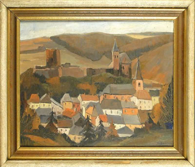 Paysage village près du Château Esch/Sure by Richard Bressy - Auction record, sale price, and art valuation. Compare with similar artists and explore comparable artworks.
