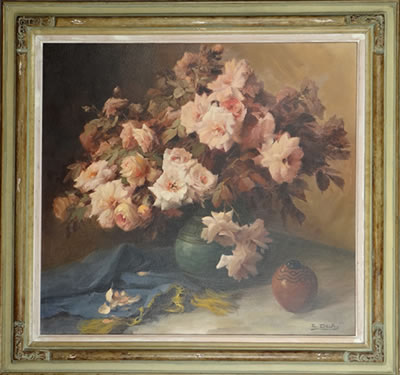 Composition aux roses by Emiel Devos - Auction record, sale price, and art valuation. Compare with similar artists and explore comparable artworks.