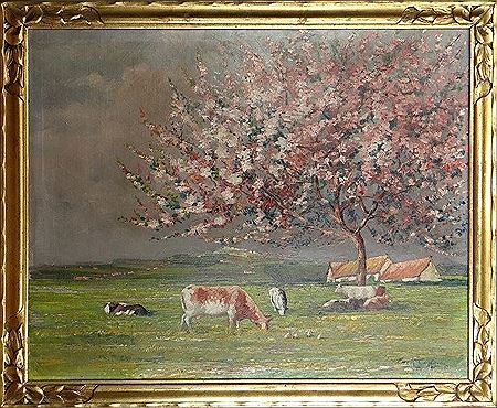 Paysage avec vaches