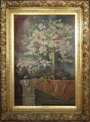 Nature morte aux vases fleuris- 1899 by Jules Félix Ragot - Auction record, sale price, and art valuation. Compare with similar artists and explore comparable artworks.
