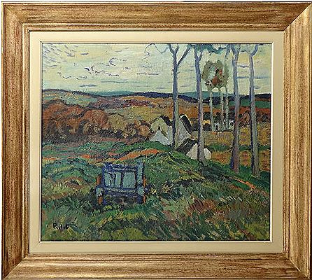 Paysage avec chariot