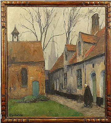 Béguinage animé by Leon Mechelaere - Auction record, sale price, and art valuation. Compare with similar artists and explore comparable artworks.