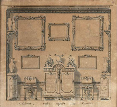 Vue du décor d'un mur de cabinet