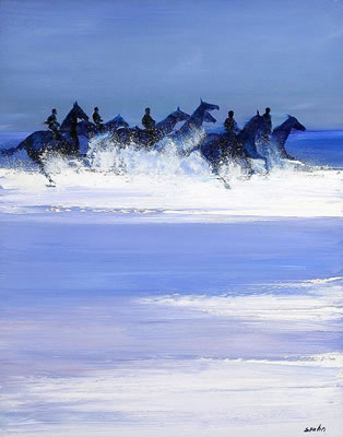 Chevaux dans la mer