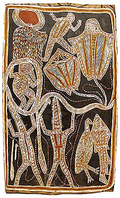Figures, rays and mythical spirits, circa 1960 by Nandabitta - Auction record, sale price, and art valuation. Compare with similar artists and explore comparable artworks.