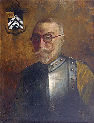 Portrait of Naylor Gill: Self Portrait in Suit of Armour, 1941