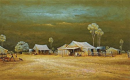 Untitled - Homestead with figures