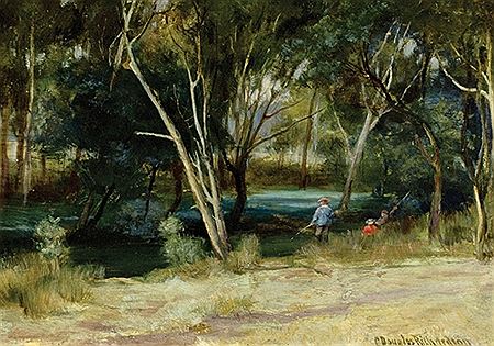 Fishing, Kooyong Creek, circa 1888