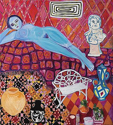 Blue Nude with Abstract Painting, 2006