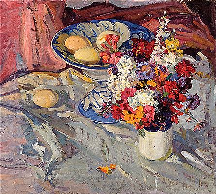 Still Life with Flowers and Eggs, circa 1933 by Horace Hurtle Trennery - Auction record, sale price, and art valuation. Compare with similar artists and explore comparable artworks.