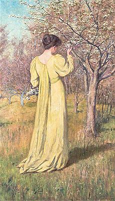 Mrs McCubbin Picking Blossom 1890