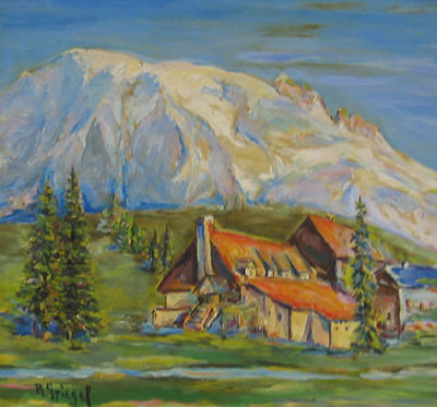 Lodge on Mt. Rainer, Washington by Richard Spiegel - Auction record, sale price, and art valuation. Compare with similar artists and explore comparable artworks.