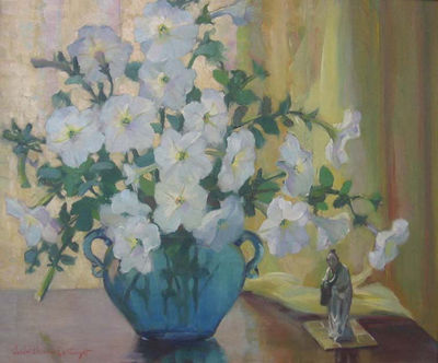 White petunias