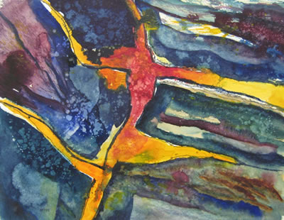 Yellow Streak or "Lava Flow", titled twice by Edward Heyde - Auction record, sale price, and art valuation. Compare with similar artists and explore comparable artworks.
