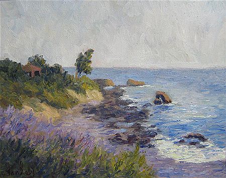 "Little Corona Del Mar", California, beach with cottage