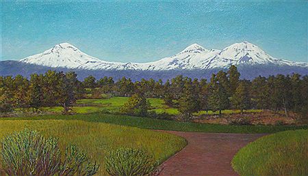 "Three Sisters from Prong Horn", mountains, Oregon by John Oberdorf - Auction record, sale price, and art valuation. Compare with similar artists and explore comparable artworks.