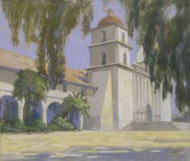 Old white stucco mission