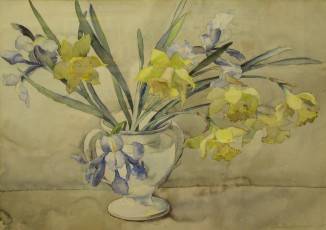 Still life iris & daffodils