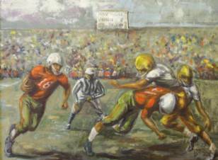 Sample artwork by Gordon Jones (1918 - 2010), known for sport genre - View similar artists and auction records