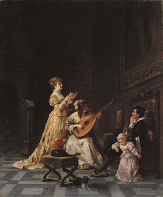 Lezione di musica by Luigi Crosio - Auction record, sale price, and art valuation. Compare with similar artists and explore comparable artworks.
