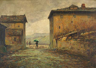 Sample artwork by Ferruccio Rontini (1893 - 1964), known for landscape and rural genre painting - View similar artists and auction records