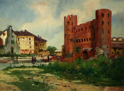 Porta Palatina by Piero Monti - Auction record, sale price, and art valuation. Compare with similar artists and explore comparable artworks.