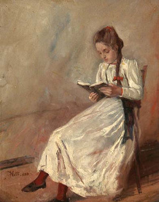 La lettura, 1880 by Francesco Netti - Auction record, sale price, and art valuation. Compare with similar artists and explore comparable artworks.