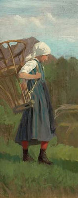 Figura femminile con gerla