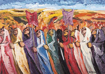 Sample artwork by Saverio Terruso (1939 - 2003), known for abstract painting, teaching, graphics - View similar artists and auction records