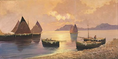 Pescatori al tramonto