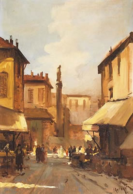 Mercato a Torino by Edmondo Maneglia - Auction record, sale price, and art valuation. Compare with similar artists and explore comparable artworks.