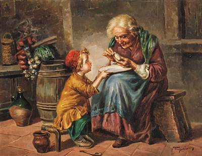 Anziana con bimbo in un interno by Raffaele Frigerio - Auction record, sale price, and art valuation. Compare with similar artists and explore comparable artworks.
