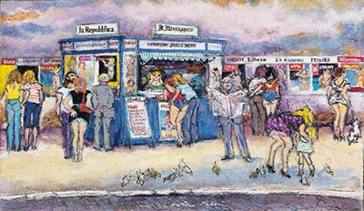 Edicola di periferia, 2002 by Walter Piacesi - Auction record, sale price, and art valuation. Compare with similar artists and explore comparable artworks.
