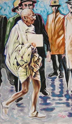 Gli uomini di pace portano venti di pace Gandhi by Nico Paladini - Auction record, sale price, and art valuation. Compare with similar artists and explore comparable artworks.