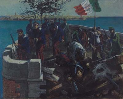 La difesa di Venezia, 1954 by Armando Pizzinato - Auction record, sale price, and art valuation. Compare with similar artists and explore comparable artworks.