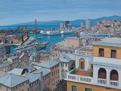 Veduta di Genova by Giuseppe Bonci - Auction record, sale price, and art valuation. Compare with similar artists and explore comparable artworks.