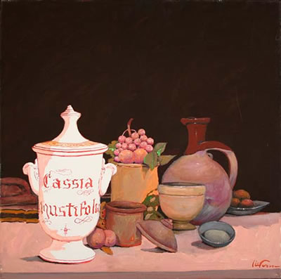 Natura viva con vaso bianco
