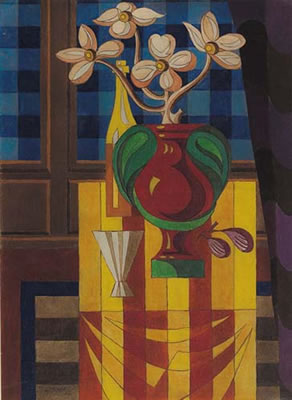 Natura morta con vaso rosso, 1945