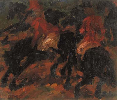 Caccia alla volpe, 1940 by Arnaldo Badodi - Auction record, sale price, and art valuation. Compare with similar artists and explore comparable artworks.