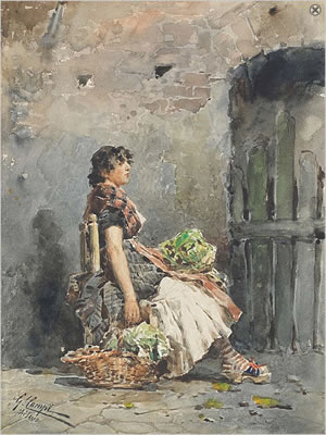 La venditrice di verze by Giacomo Campi - Auction record, sale price, and art valuation. Compare with similar artists and explore comparable artworks.