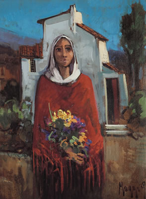 Contadina con fiori