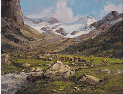 Castore e Polloce (Gruppo del Monte Rosa), da bozzetto del 1936