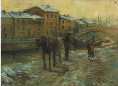 Barconi sui navigli by Carlo Balestrini - Auction record, sale price, and art valuation. Compare with similar artists and explore comparable artworks.
