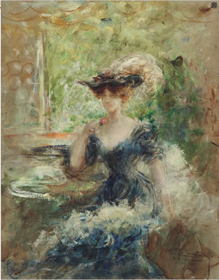 Signora al caffè