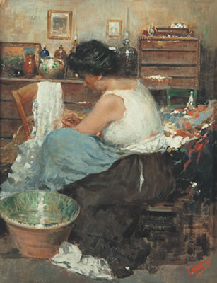 Sample artwork by Temistocle A Lamesi (1870 - 1957), known for painting - View similar artists and auction records