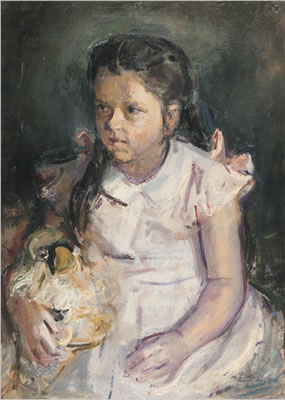 Bambina in abito rosa