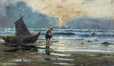 Marina con barche e pescatore by Antonio Asturi - Auction record, sale price, and art valuation. Compare with similar artists and explore comparable artworks.