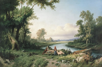 Paesaggio con pastorella