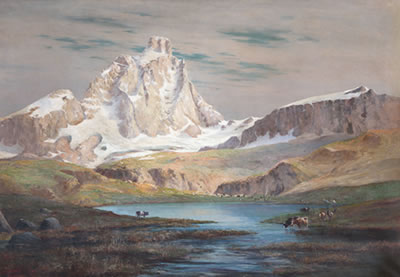 Il Cervino con il Lago Blu
